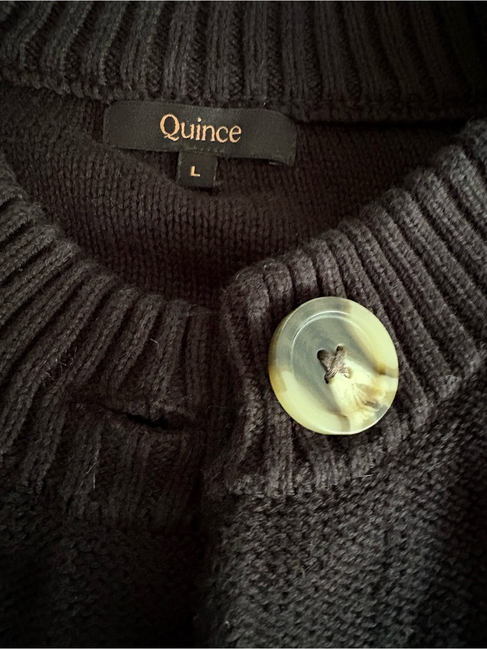 Quince Women’s Black Button-Front Cardigan - Picture 2 of 2